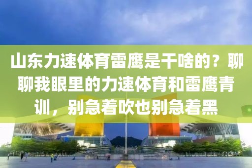 山东力速体育雷鹰是干啥的?聊聊我眼里的力速体育和雷鹰青训,别急着吹也别急着黑